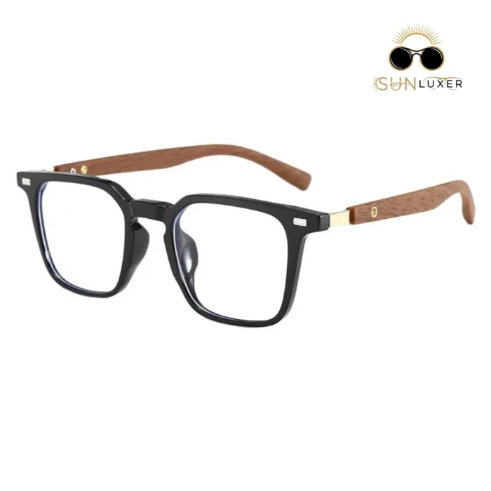 Anti Blue Cut Glass - TR90 Wood Texture Bluecut Eyeglass - Black - Image 1