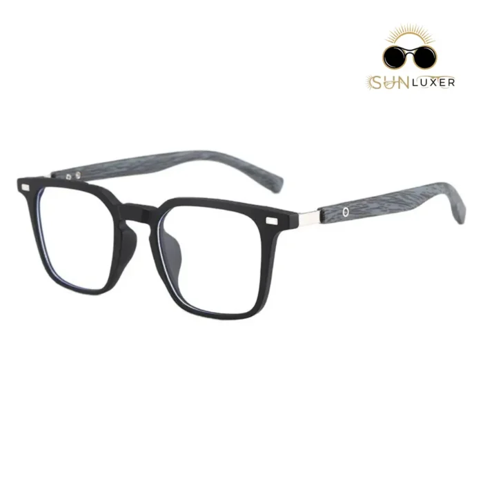 Anti Blue Cut Glass - TR90 Wood Texture Bluecut Eyeglass - SAND BLACK - Image 1