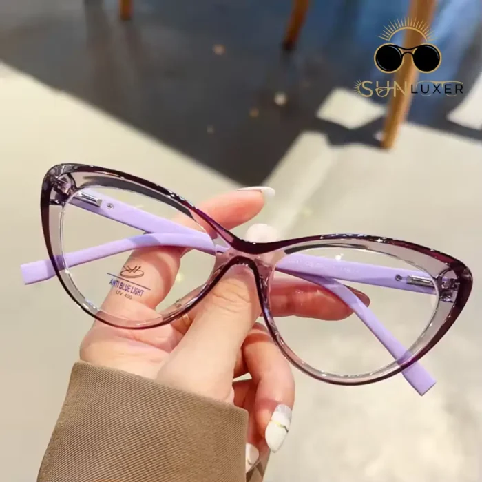 TR90 Cat Eye Eyeglass Frame - Stylish & Comfortable Women’s Eyewear Purple - Image 1